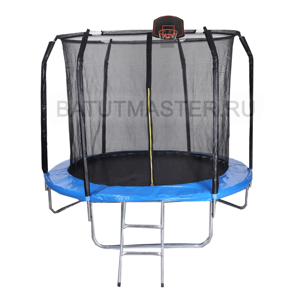 Батут с сеткой, с баскетбольным кольцом, диаметр 8 фт