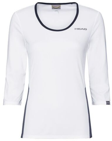Женская теннисная футболка с длинным рукавом Head Club Tech 3/4 Shirt W - white/dark blue