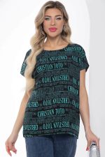 Блуза "Альбина" (черно-бирюзовая) Б8775 LT Collection