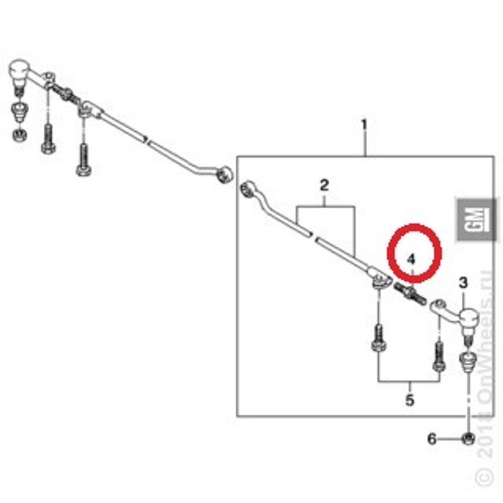 Болт тяги рулевой Nexia Lanos (регулировочный) (General Motors)