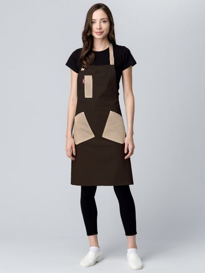 Фартук женский "Крафт" (коричневый/бежевый)
