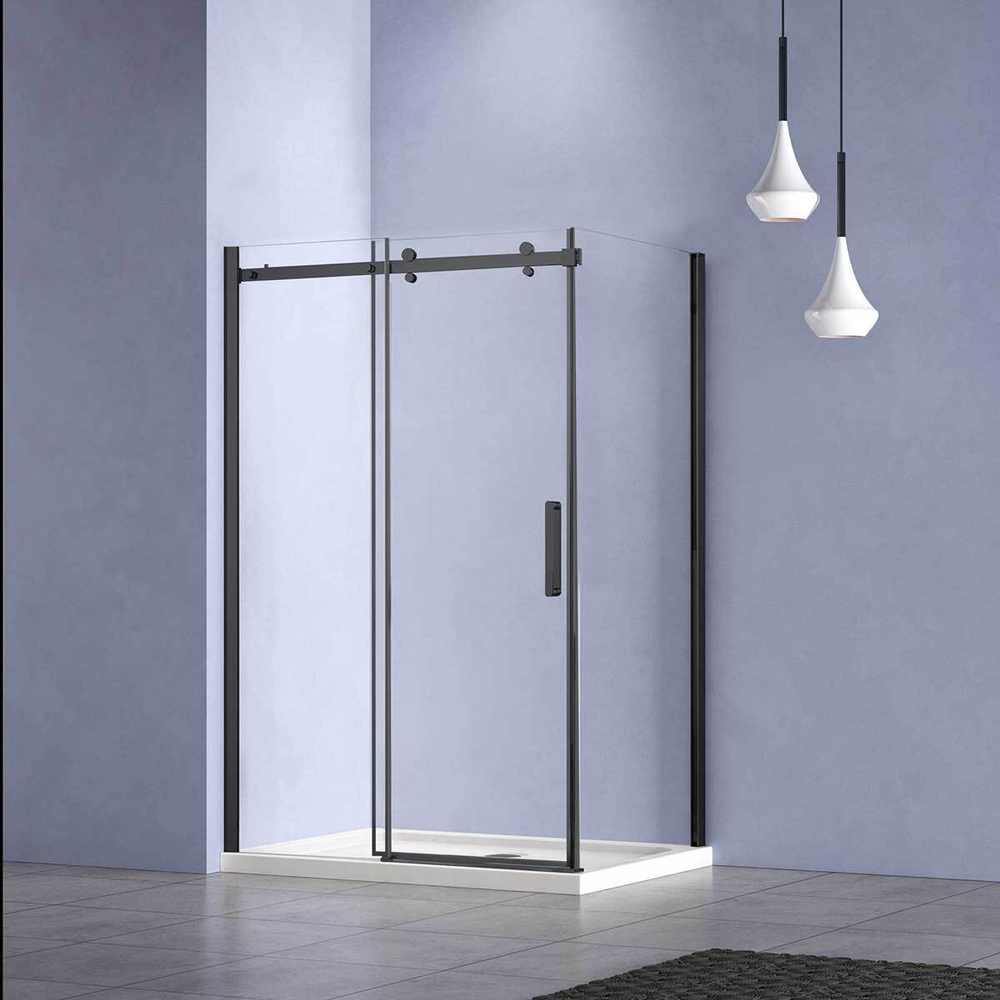 Душевой уголок Como-N VSR-4CN1013CLB, 1300*1000, черный, стекло прозрачное