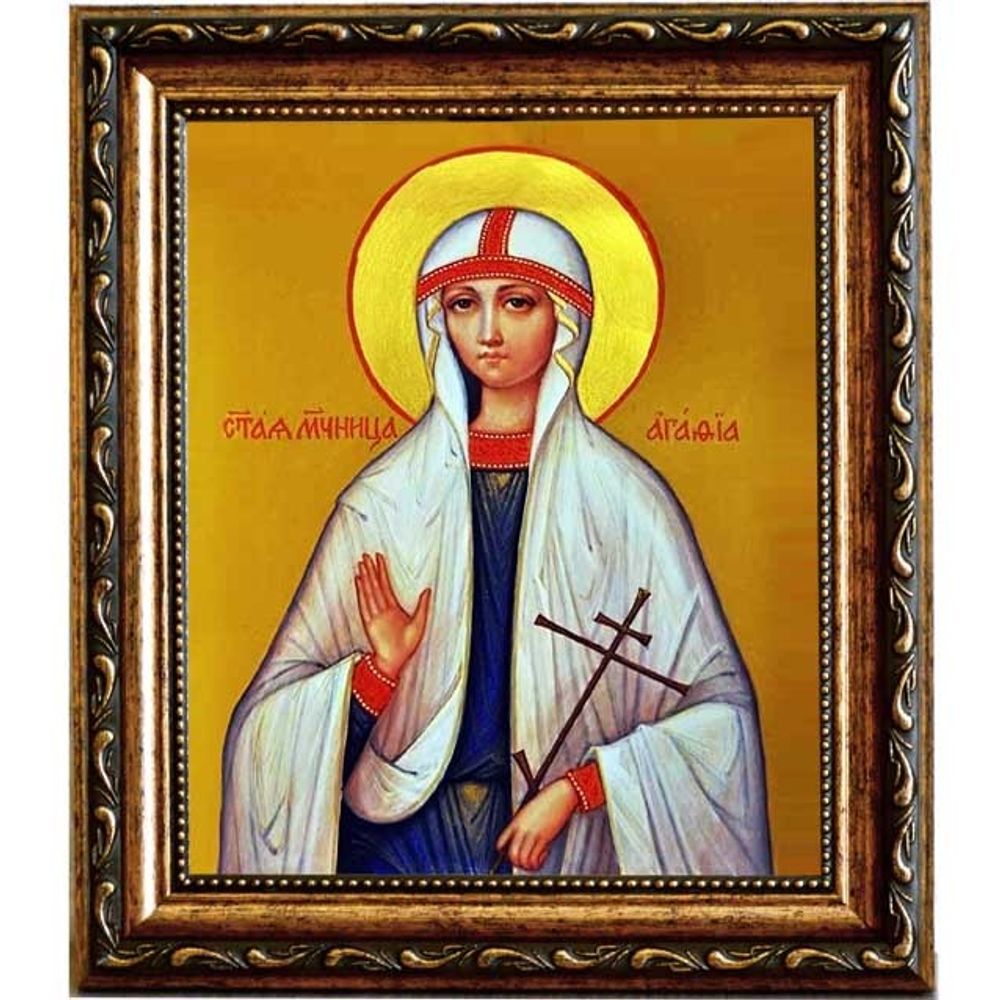 Агафия (Агата) Панормская (Палермская) Сицилийская Святая мученица. Икона на холсте.