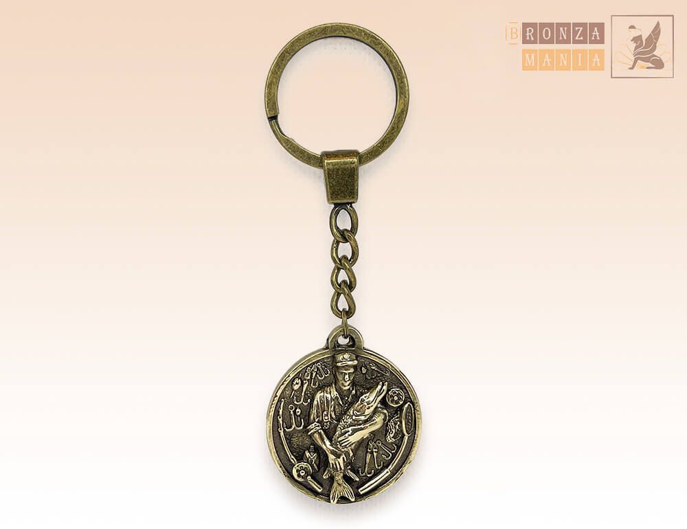 брелок Медальон Рыбак