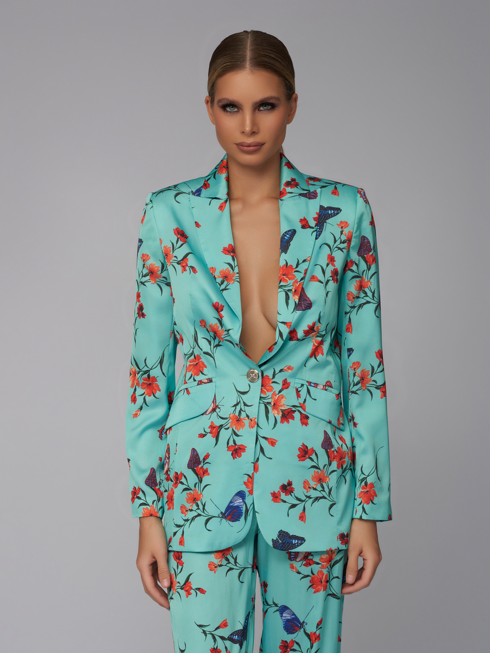 Бирюзовый пижамный костюм