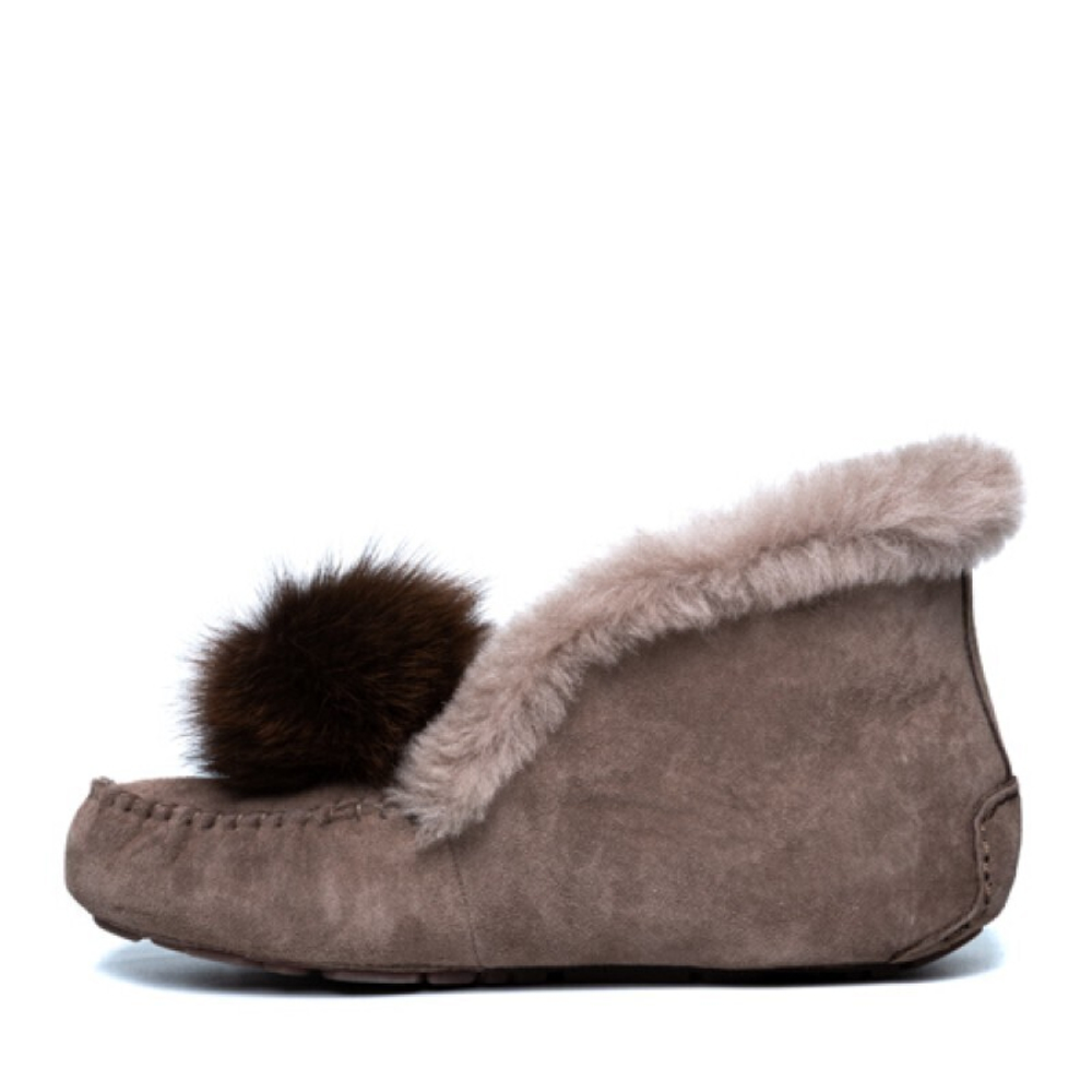 Мокасины Alena Pom Pom Chocolate