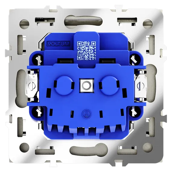 Розетка встраиваемая VOLTUM S70 с заземлением, защитными шторками и крышкой 16А, (шелк) vls040304