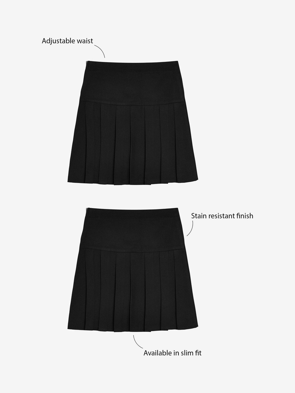 Юбка школьная для девочки Next 110-320, 2 шт., Черный