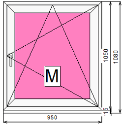 Пластиковое окно с поворотно-откидной створкой 1050 х 950 ТермА Эко + Москитная сетка