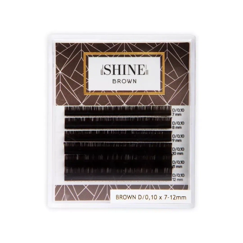 Ресницы коричневые elSHINE BROWN MIX 6 линий