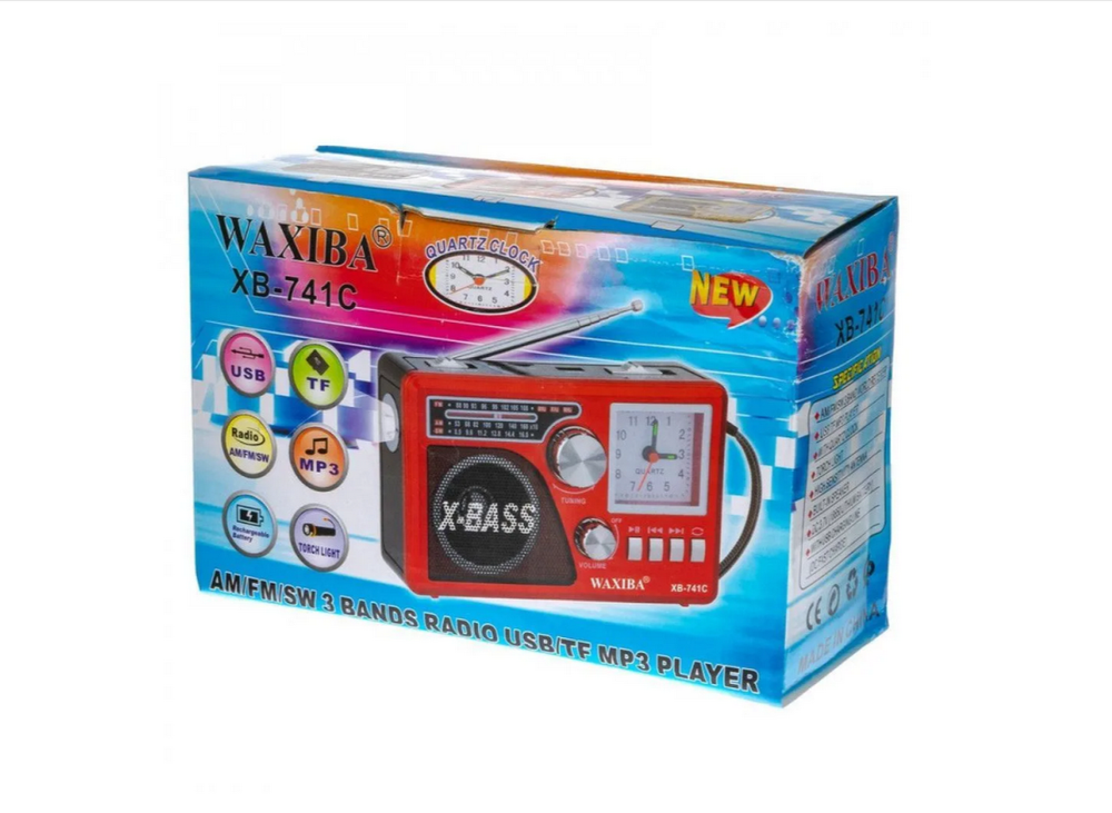 Радиоприемник с MP3 плеером +часы Waxiba XB-741C