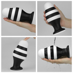 Черно-белая анальная втулка 6.5 X-Missioner Butt Plug - 17 см.