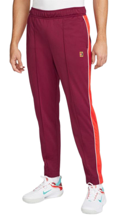 Мужские теннисные штаны Nike Court Heritage Suit Pant - dark beetroot/habanero red/pink foam