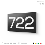 Номер на дверь 722, табличка на дверь для офиса, квартиры, кабинета, аудитории, склада, черная 120х70 мм, Айдентика Технолоджи