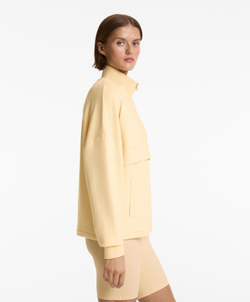 Oysho Толстовка на молнии из хлопка и модала, желтый