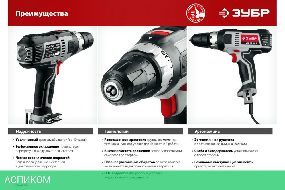 Дрель-шуруповерт ЗУБР ДШ-М1-400-2 К