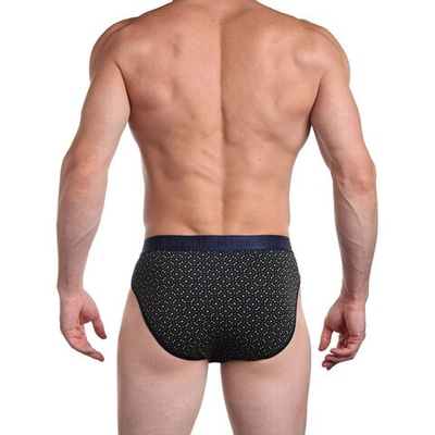 Мужские трусы-брифы с узором (Размер: M) (Цвет: темно-синий)