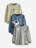 Лонгслив для мальчика Next N29-672, 3 шт., Серый, Бежевый, Синий