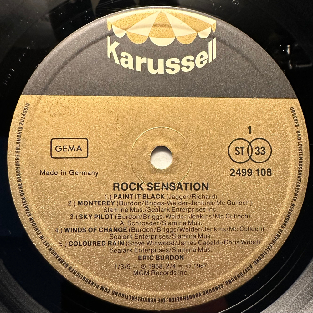 Eric Burdon - The Greatest Rock Sensation (Германия 1975г.)