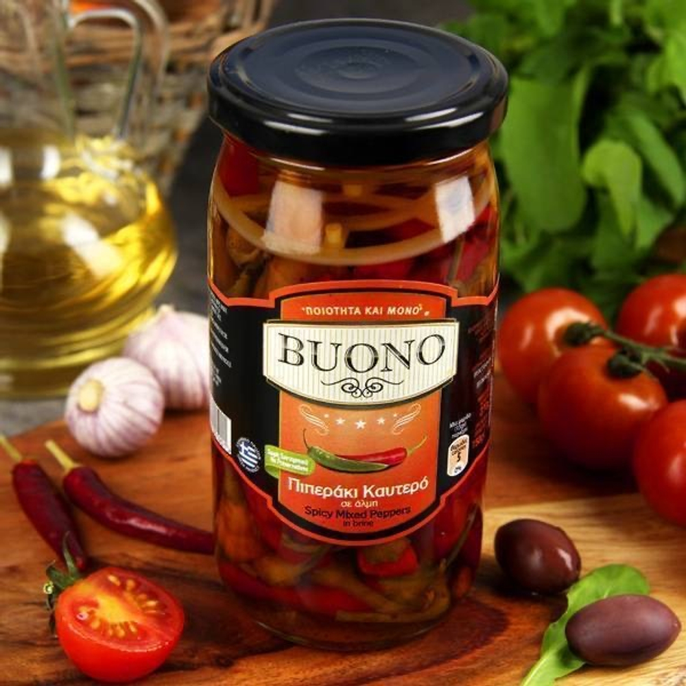 Перец острый ассорти, BUONO 330г, Греция