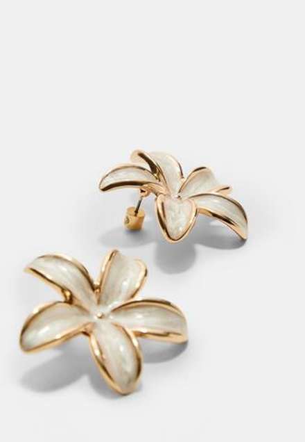 STRADIVARIUS Серьги-цветы, экрю