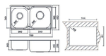Кухонная мойка OULIN H 9819 схема