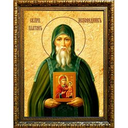 Платон Студийский Преподобный исповедник. Икона на холсте.