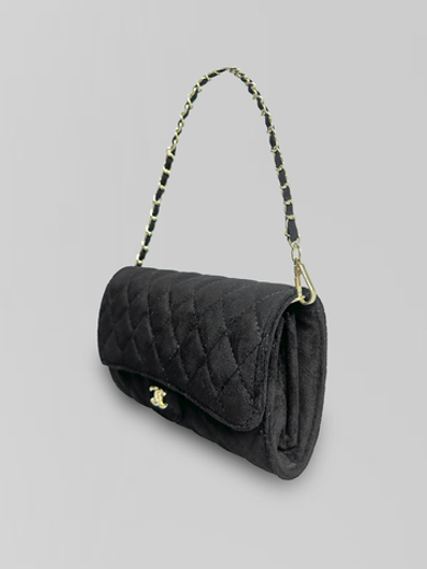 Сумка-клатч 25003 замшевая с золотой фурнитурой