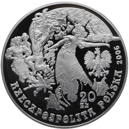 20 злотых. Праздник Ивана Купала. Польша. 2006 г. Серебро