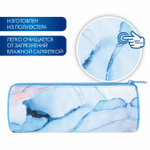 Пенал-тубус BRAUBERG с эффектом Soft Touch мягкий "Blue marble" 22х8 см (2 штуки в упаковке)
