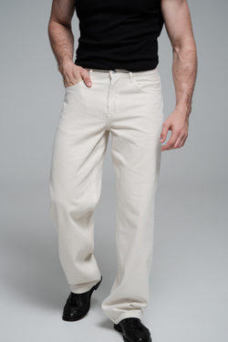 Джинсы широкие | beige