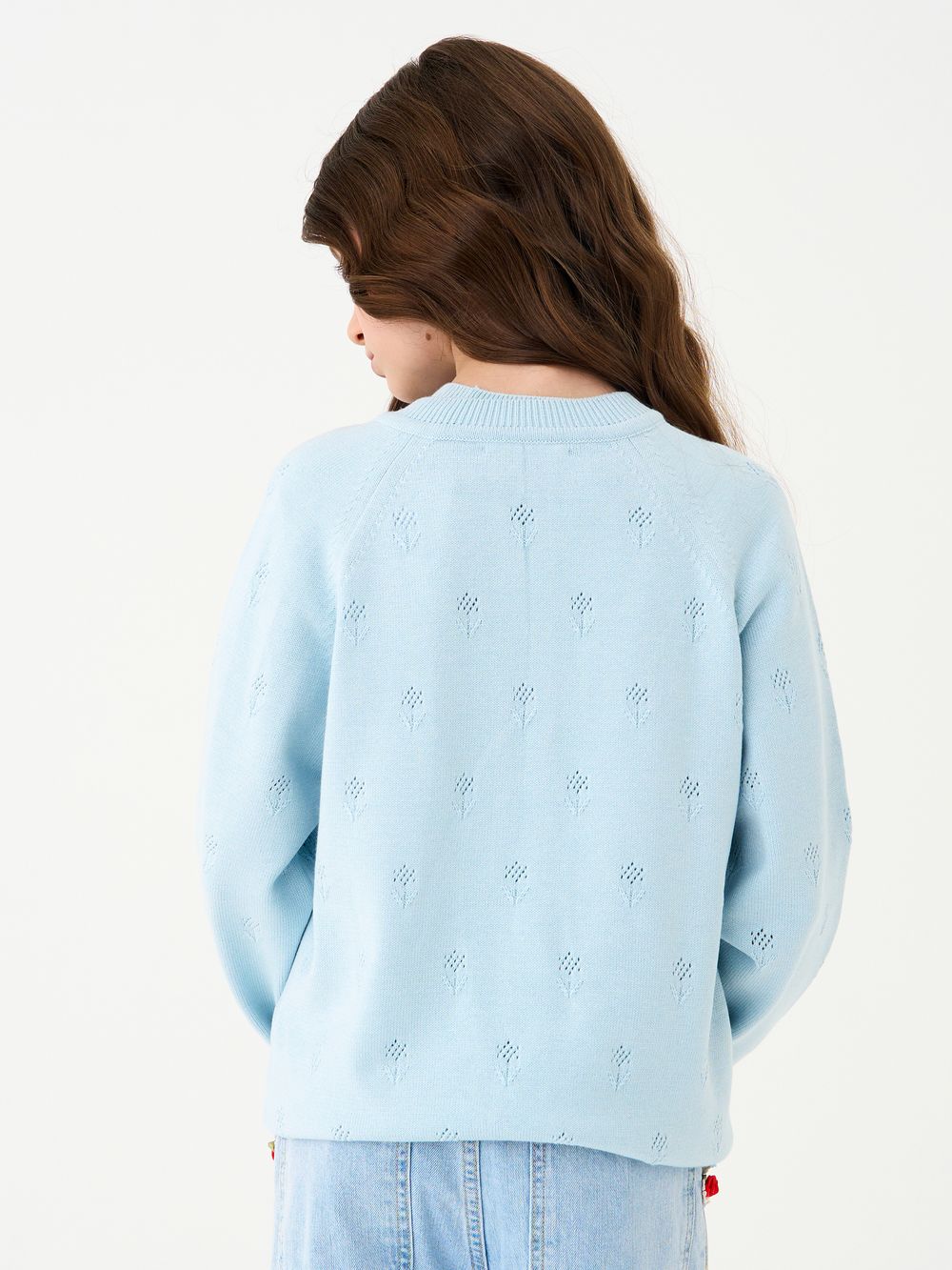 Кардиган для девочки AT1383 голубой