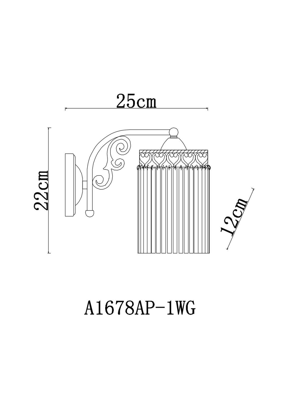 Бра Arte Lamp Torrente A1678AP-1WG
