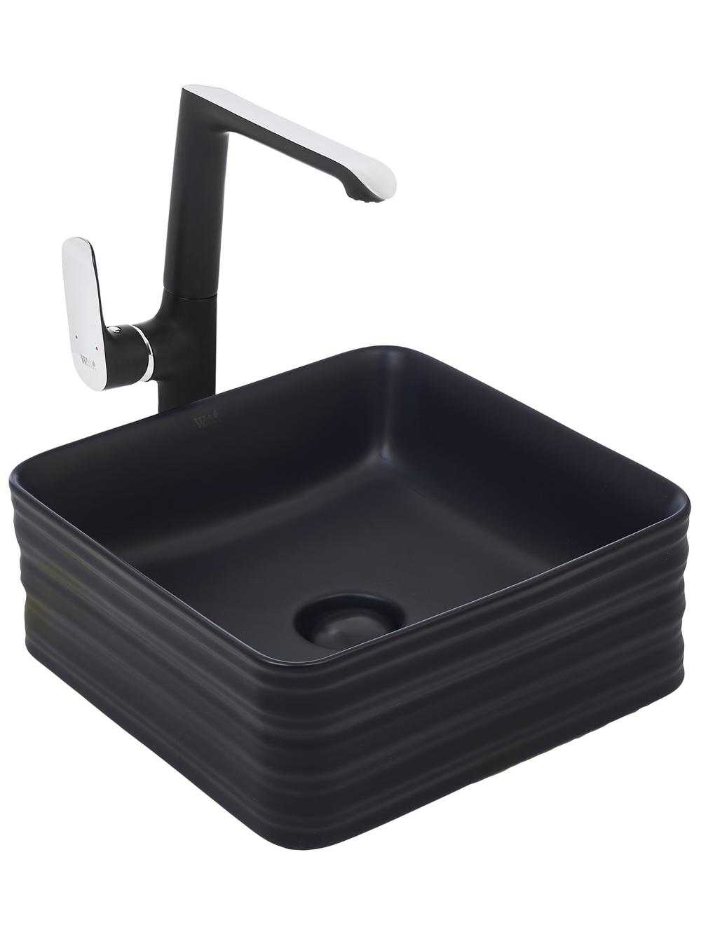 Раковина накладная (матовая черная) WeltWasser WW ELBACH 20755 MB 395х395х150
