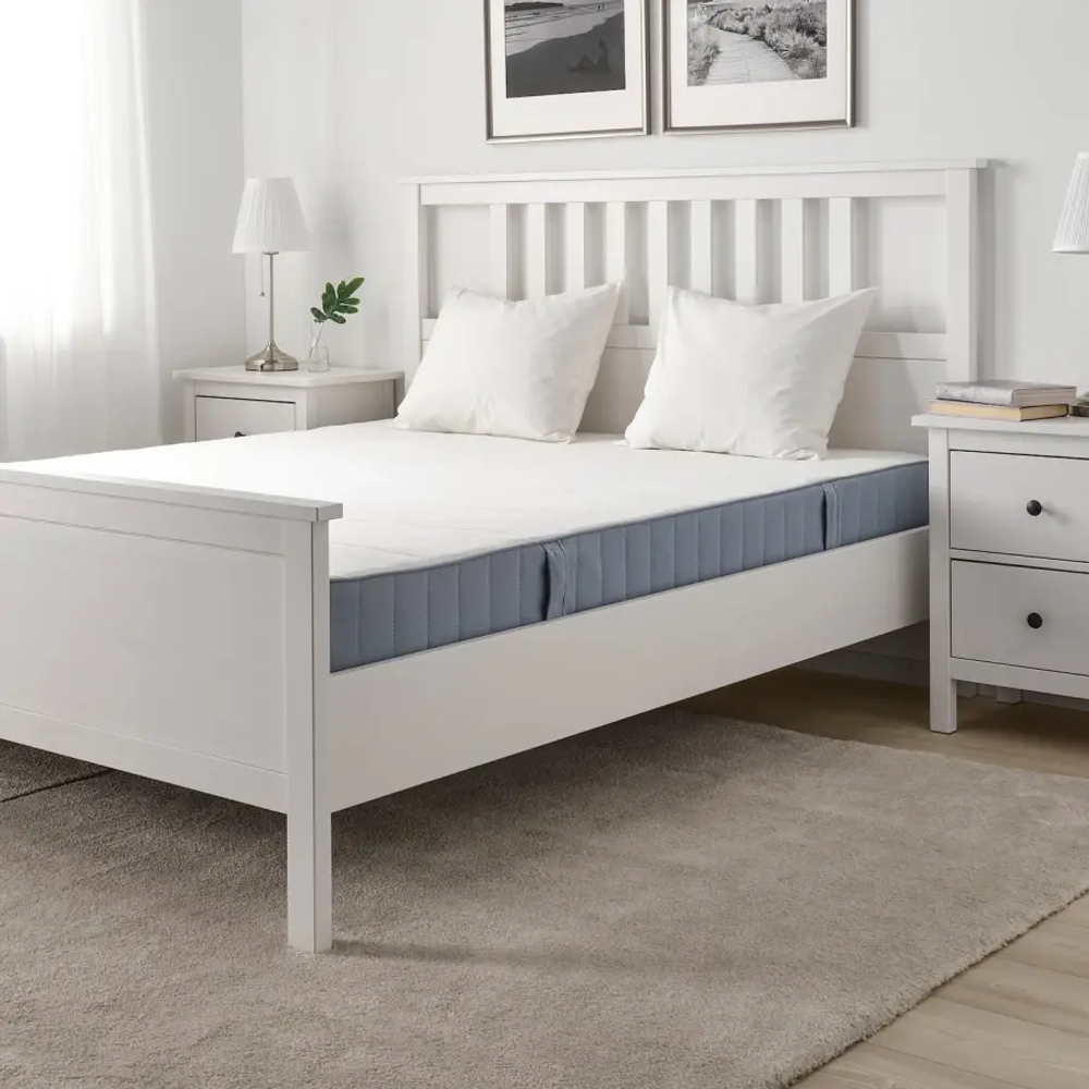 Пружинный матрас - VESTMARKA IKEA/ ВЕСТМАРКА ИКЕА,  200х80 см, белый/серый
