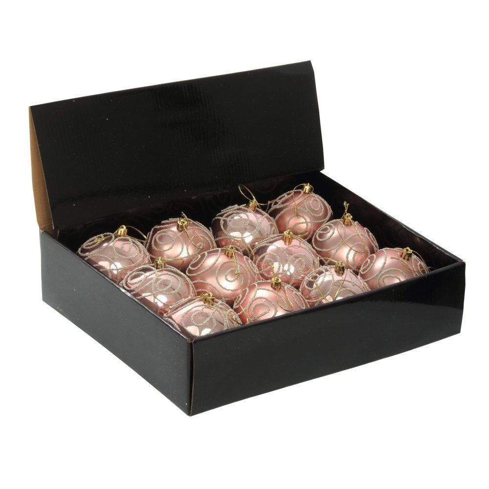 GAEM Набор из 12шт Украшение новогоднее Шар "Волшебный завиток", D 8 см, L35 W27 H9 см