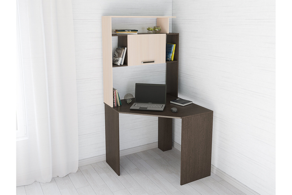 Стол компьютерный Квартет-12, венге/дуб молочный