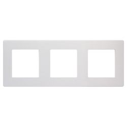 Рамка для розеток и выключателей ЭРА Серия 12 12-5103-01М на 3 поста, Сатин, белый матовый