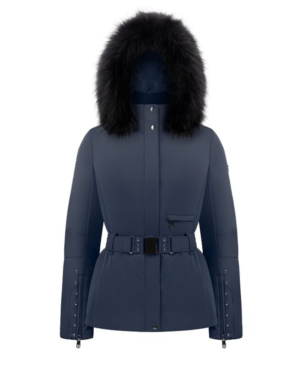 POIVRE BLANC 295482 W22-0801-WO куртка женская с иск. мехом Цв. gothic blue 6 (темно-синий), GTB6
