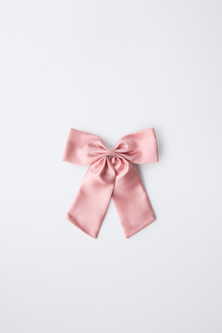 ZARA ЗАКОЛКА ДЛЯ ВОЛОС С БАНТОМ ИЗ ОРГАНЗЫ, РОЗОВЫЙ