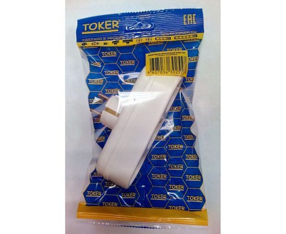 TOKER 3L3 разветвитель (тройник) 3 розетка 16А белый, земля (линейный) ИУ (аналог код 27956)