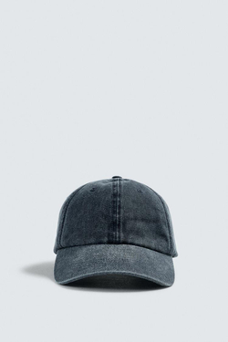 ZARA КЕПКА С ЭФФЕКТОМ ПОТЕРТОСТИ, АНТРАЦИТОВО-СЕРЫЙ