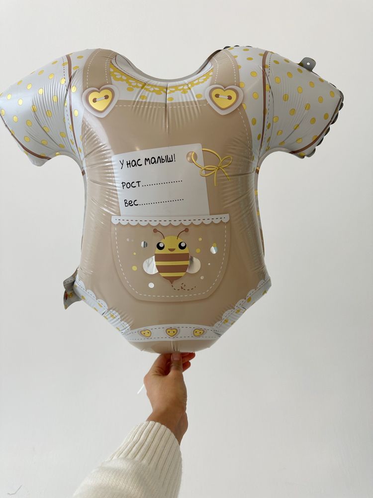 Шар-фигура, фольга, "Новорожденный. Боди для малыша" (Falali), 32"/58 см, инд. уп.(БГ-30)