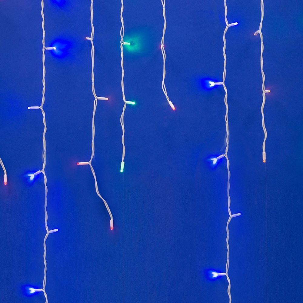 ULD-B3010-200-SWK MULTI IP67 Бахрома светодиодная со статическим свечением. 3м. Соединяемая. 200 светодиодов. Разноцветный свет. Провод белый. TM Uniel.