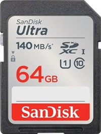 Карта памяти SanDisk Ultra SDXC 64GB UHS-I, R 140 МБ/с