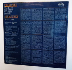 Винтажная виниловая пластинка LP Prokofiev Прокофьев Stravinsky Стравинский Czech Philharmonic Orchestra, The Love For Three Oranges (Suite), Petrushka Петрушка (Чехословакия 1987)