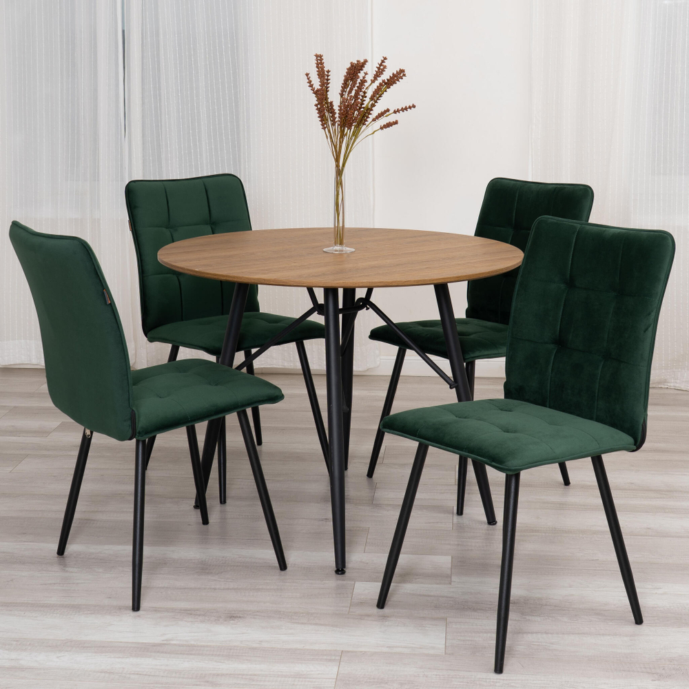 Стул обеденный Bari LT, велюр, Deep Forest (изумруд), 41х55х89 см
