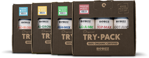 BioBizz Try Pack Indoor - готовый комплект удобрения для вегетации и цветения. Содержит в наборе Bio Grow 250мл, Bio Bloom 250мл, Top max 0.25л. Органическая база и гуминовые кислоты в одной коробке. Доставка по Москве и РФ. В регионы любой ТК.