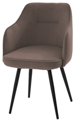 Стул М-City DISAUR Лорис поворотный на поворотный на 360 градусов, B5 Капучино, Велюр, Черный каркас