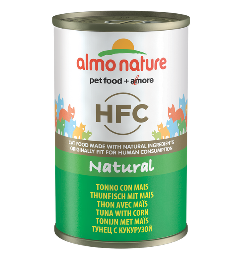 Almo Nature Консервы для Кошек с Тунцом и кукурузой (Classic HFC Tuna with Sweet Corn ) 0,14 кг x 1 шт.